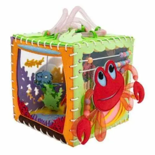 MOTORIKWÜRFEL - WEICHES BUCH - Sensory Board - Wunderwürfel Aquarium