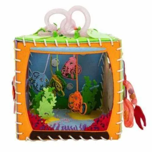 MOTORIKWÜRFEL - WEICHES BUCH - Sensory Board - Wunderwürfel Aquarium