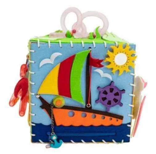 MOTORIKWÜRFEL - WEICHES BUCH - Sensory Board - Wunderwürfel Aquarium