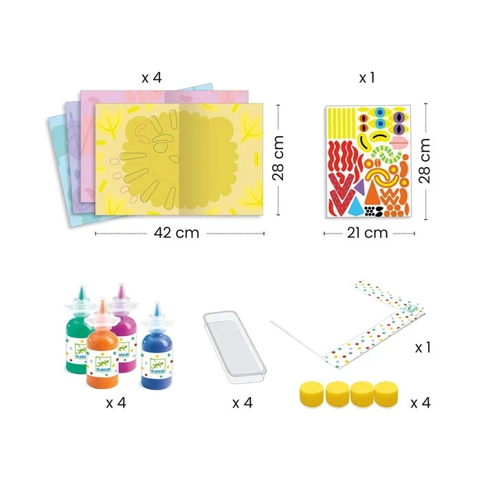 Peinture en Symétrie Djeco – Coffret Créatif Animaux et Peinture Magique