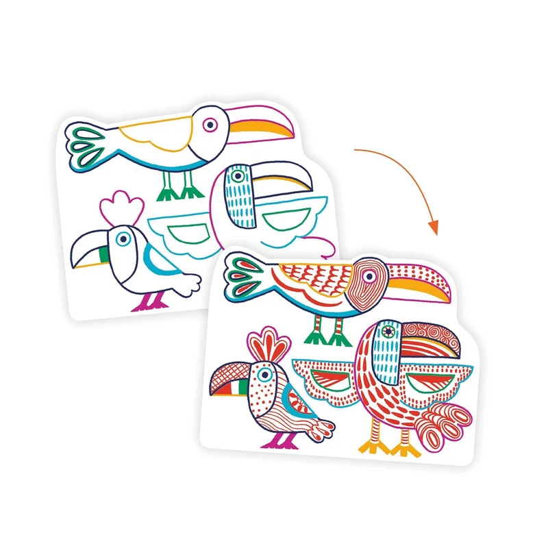 Coloriages à Révéler Familles Sauvages – Activité Magique pour Jeunes Enfants