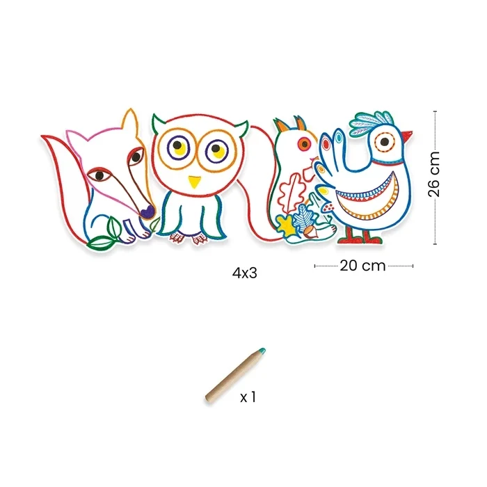 Coloriages à Révéler Animaux de la Forêt – Activité Magique pour Enfants