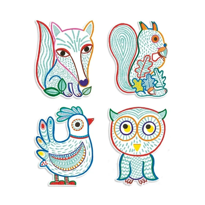 Coloriages à Révéler Animaux de la Forêt – Activité Magique pour Enfants