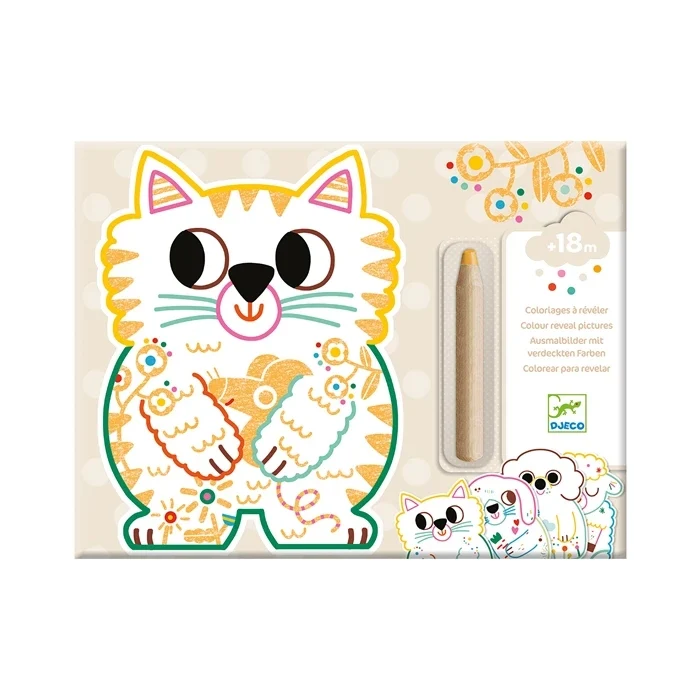 Coloriages à Révéler Animaux Familiers – Activité Magique pour Petits Enfants