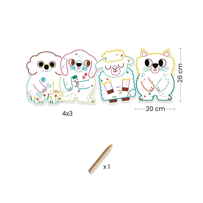 Coloriages à Révéler Animaux Familiers – Activité Magique pour Petits Enfants