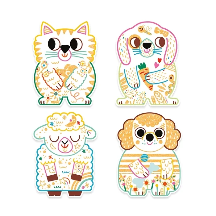 Coloriages à Révéler Animaux Familiers – Activité Magique pour Petits Enfants