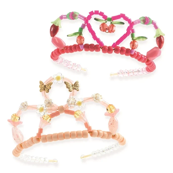 Duo de Tiares Rose – Kit Créatif Perles Princesse à Fabriquer