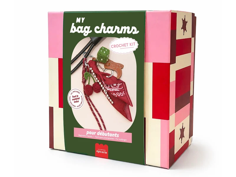 Kit DIY Crochet Bag Charms Cherry Cowboy – Coffret Crochet Débuta