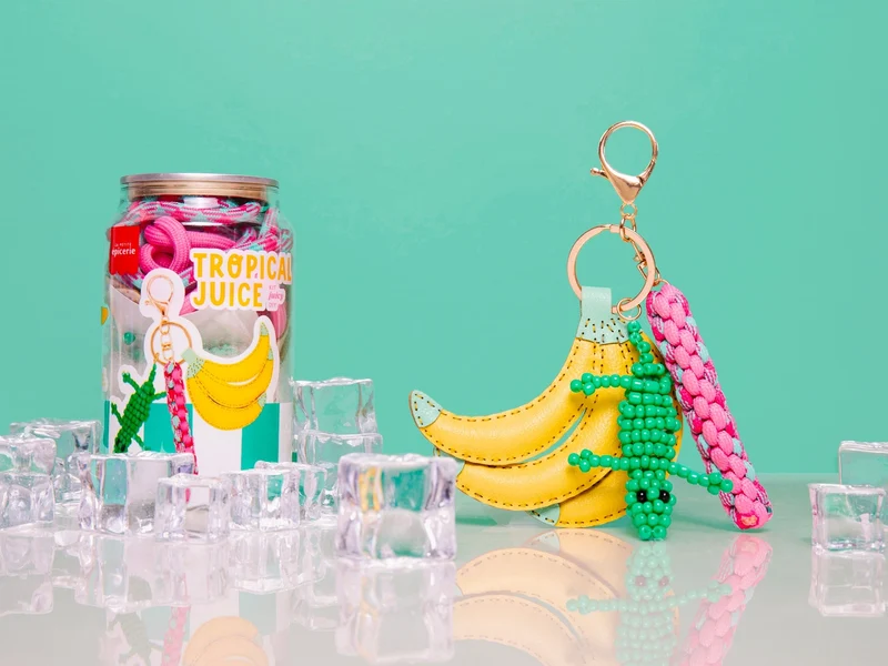 Kit Canette Bag Charm Pshiiit Tropical Juice – Kit DIY Porte-clé Banane