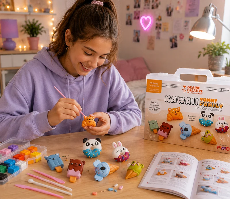 Mallette FIMO Kawaii Yummy Family – Coffret Créatif Gourmand & Kawaii