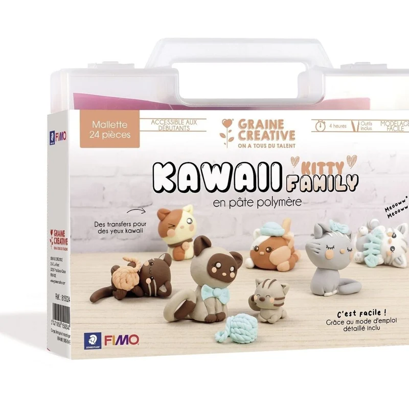 Kit FIMO Kawaii Chats – Créez d’Adorables Figurines en Pâte Polymère