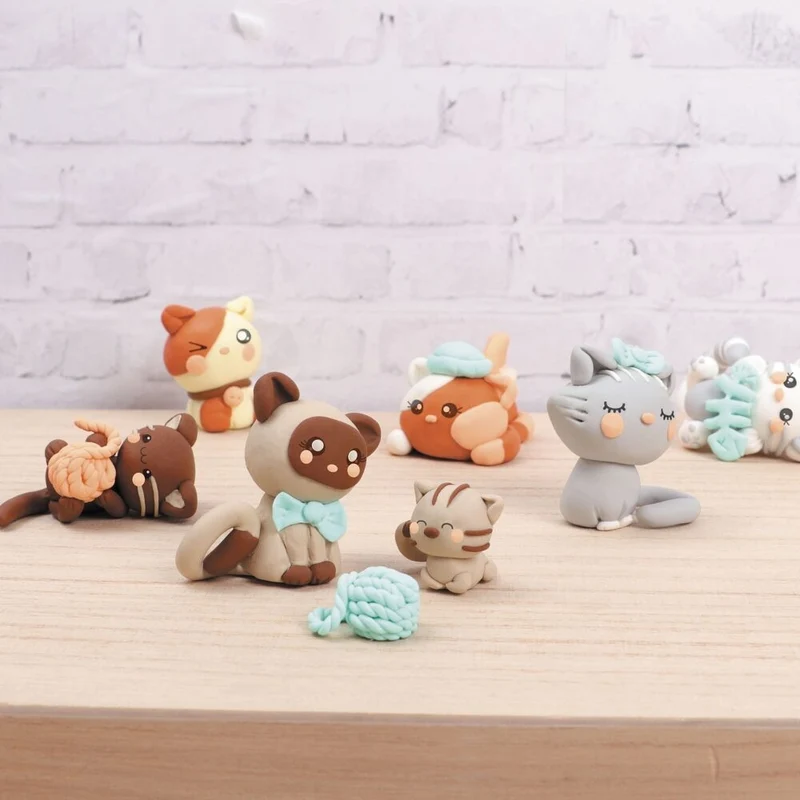 Kit FIMO Kawaii Chats – Créez d’Adorables Figurines en Pâte Polymère