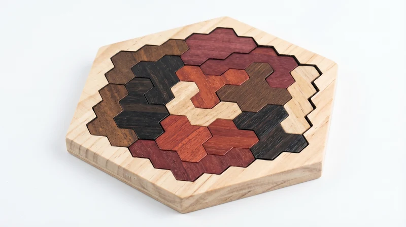 Tangram Hexagone en Bois Montessori Puzzle
