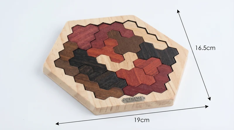 Tangram Hexagone en Bois Montessori Puzzle