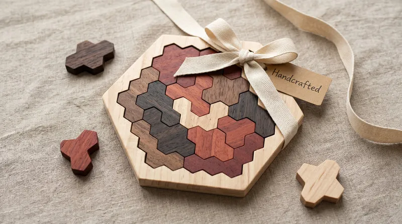 Tangram Hexagone en Bois Montessori Puzzle