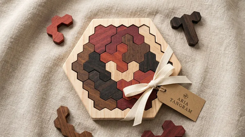 Tangram Hexagone en Bois Montessori Puzzle