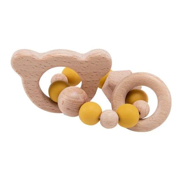 Hochet en Bois Ourson Montessori Écologique