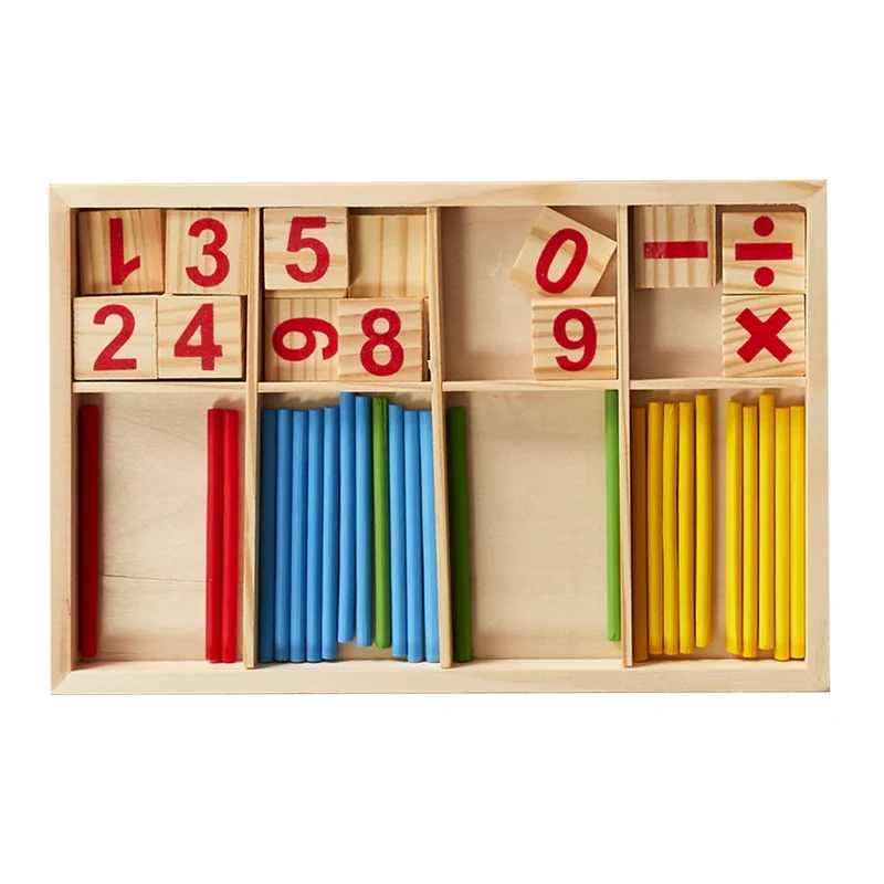 Bâtons de Calcul Montessori en Bois Bambou — Apprendre à Compter