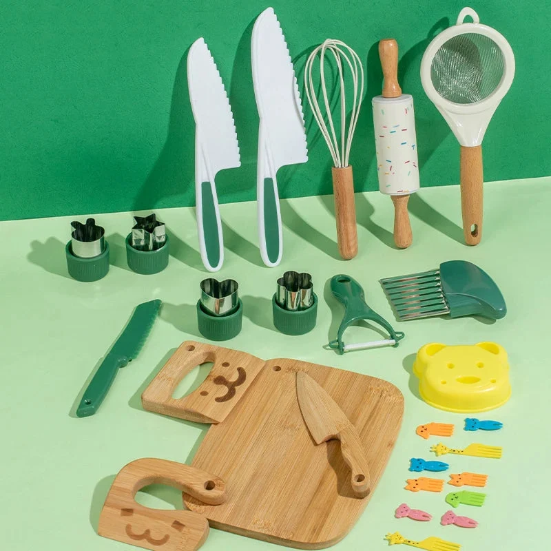 Ustensiles de cuisine Montessori en bois – Pour apprendre en jouant