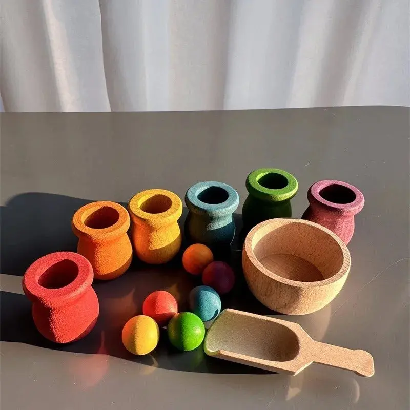 Jouet de tri Montessori en bois – Couleurs, motricité et découverte
