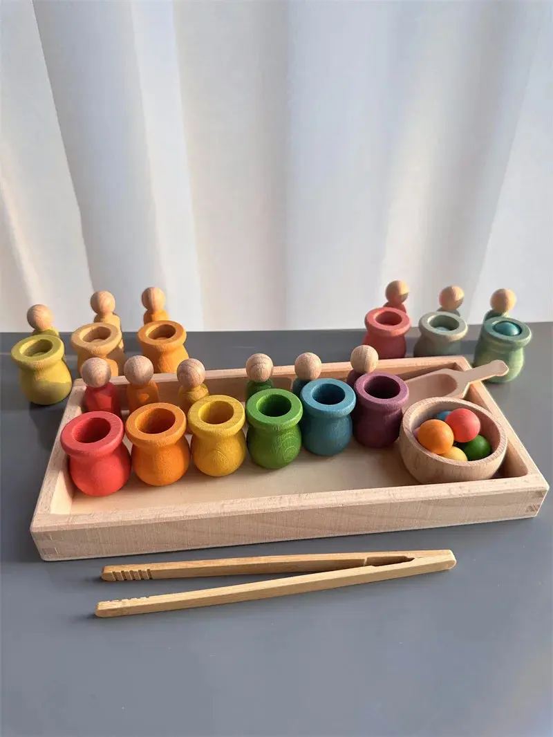 Jouet de tri Montessori en bois – Couleurs, motricité et découverte
