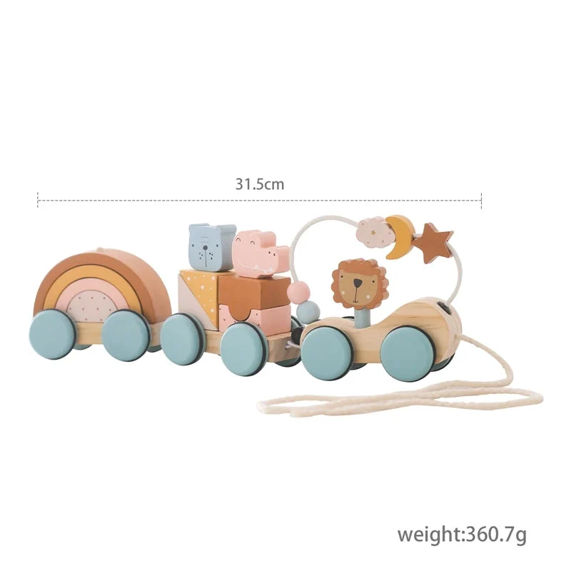 Train en bois pour enfants de 0 à 6 ans