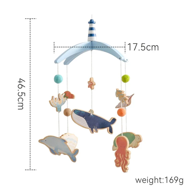 Mobile musical en bois pour bébé – Hochet suspendu