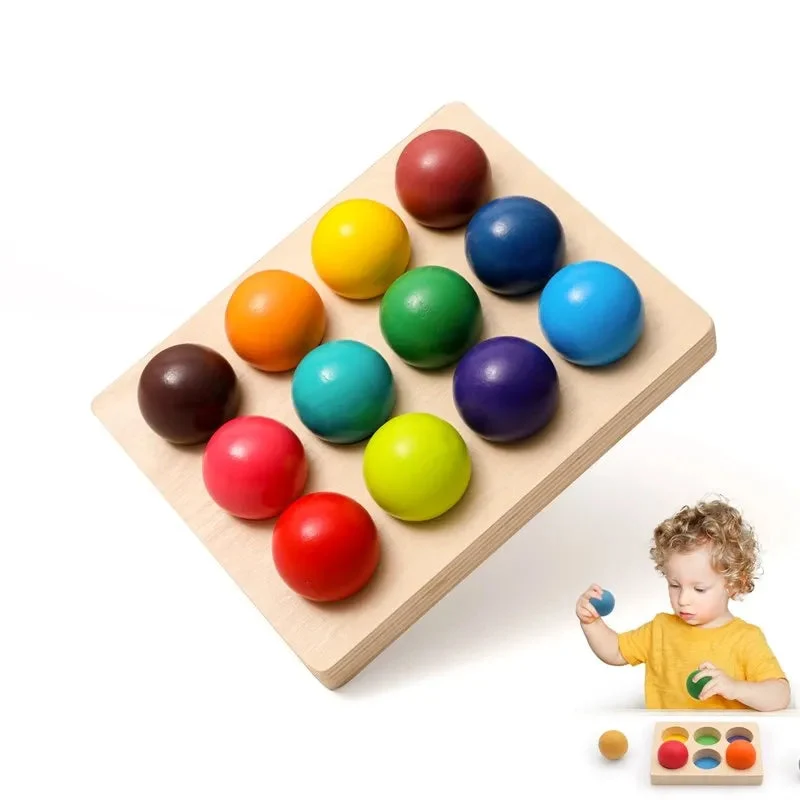 Boules arc-en-ciel sensorielles pour bébé et enfant