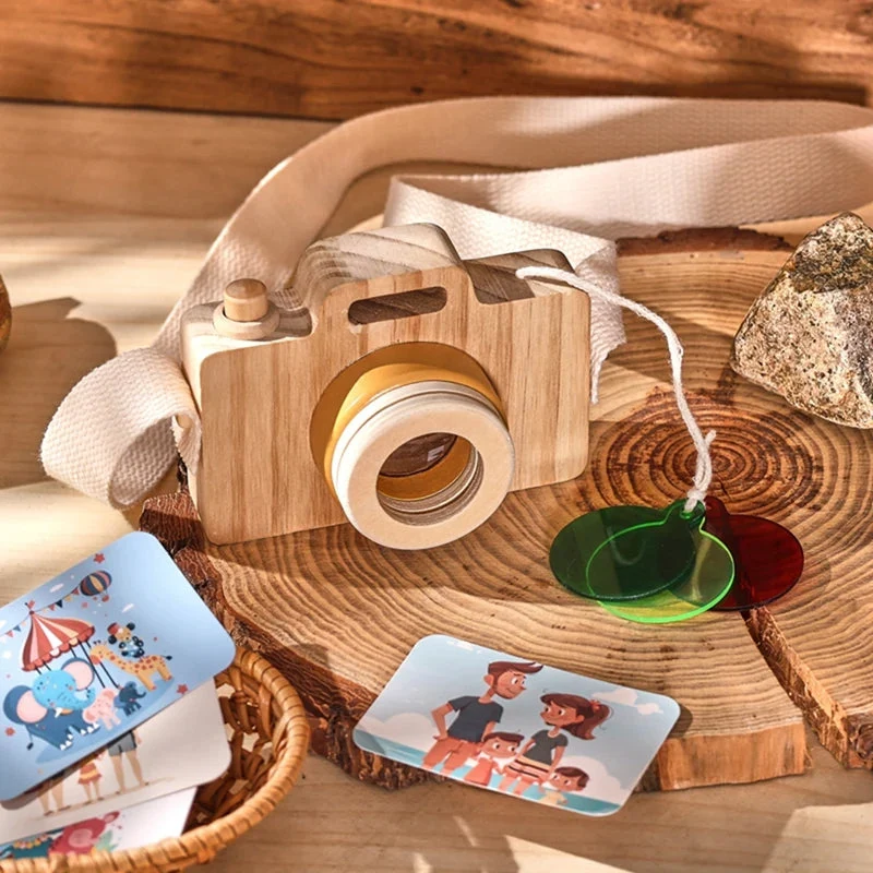 Jouet Appareil photo en bois avec cartes