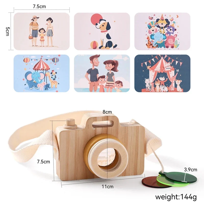 Jouet Appareil photo en bois avec cartes