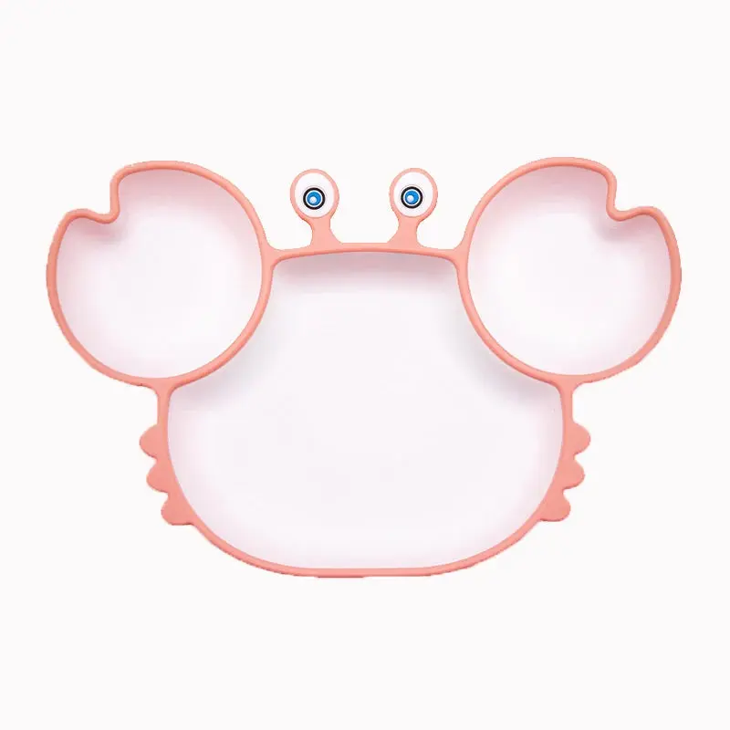 Set Vaisselle Bébé Crabe Kawaii – Silicone Non-Glissant