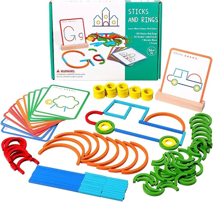 Montessori Masterpieces: Rods and Ring Construction Set