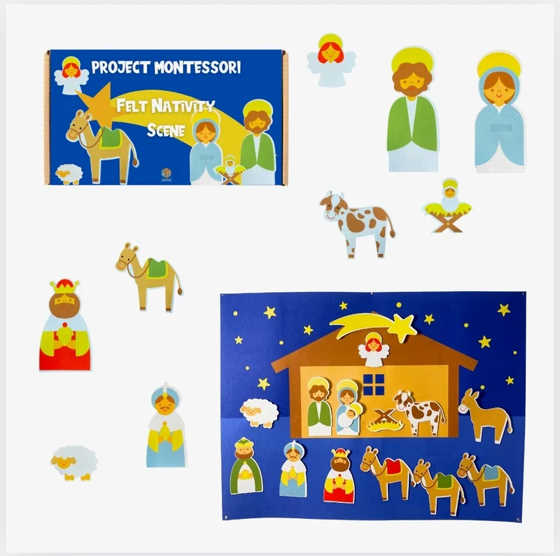 Project Montessori Crèche de Noël en feutrine