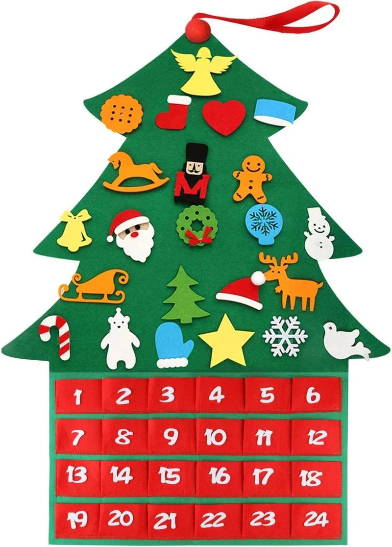 Calendrier de l'Avent en feutre Montessori