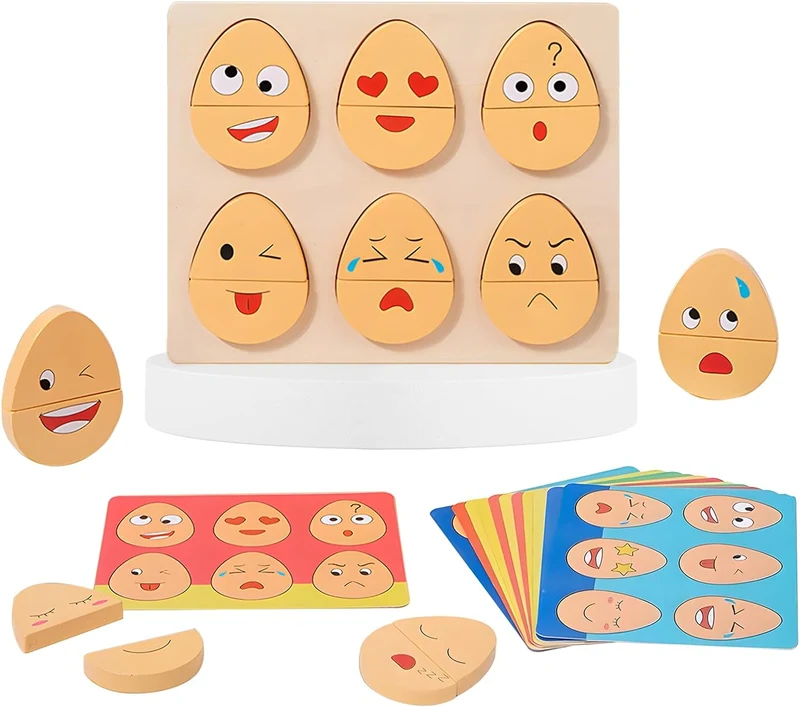Montessori wood printing eggs