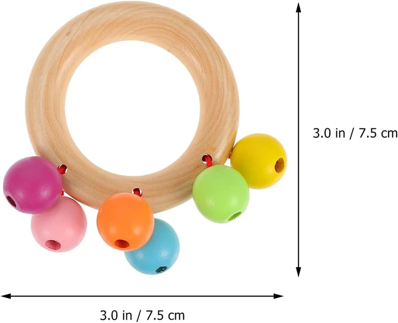 Hochet en bois Montessori - Ensemble de 4
