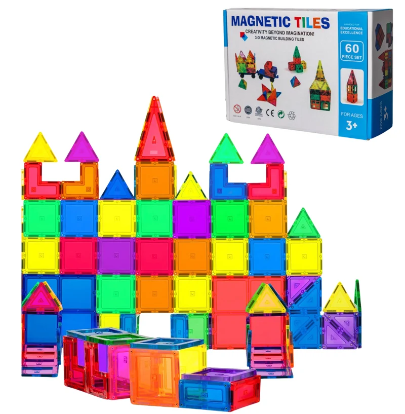 Montessori magnetic building blocks (60 pieces)