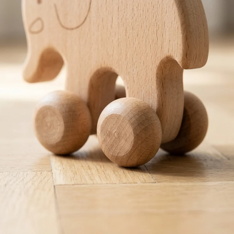 Jouet à roulettes à pousser Éléphants | Jouet en Bois