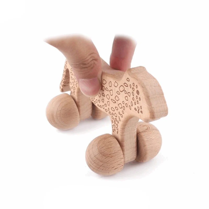 Hochet en Bois Léopard Montessori Premium