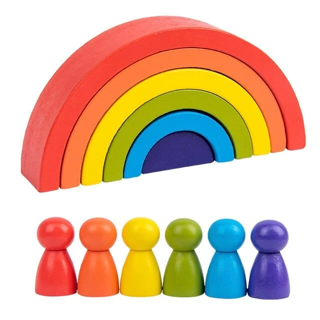 Arc-En-Ciel Pastel En Bois Montessori - Édition Délicate