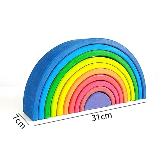 Arc-En-Ciel Pastel En Bois Montessori - Édition Délicate