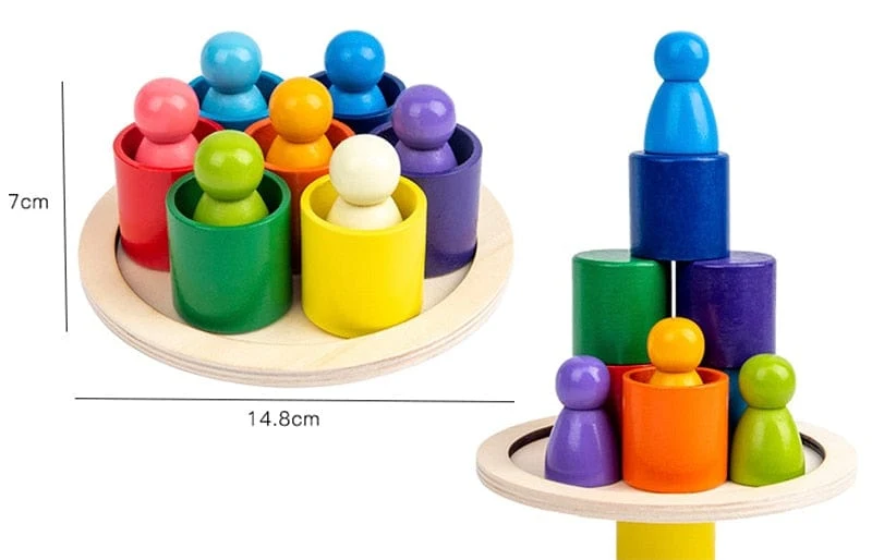 Arc-En-Ciel Pastel En Bois Montessori - Édition Délicate