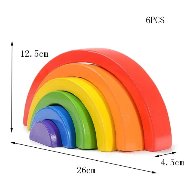 Arc-En-Ciel Pastel En Bois Montessori - Édition Délicate
