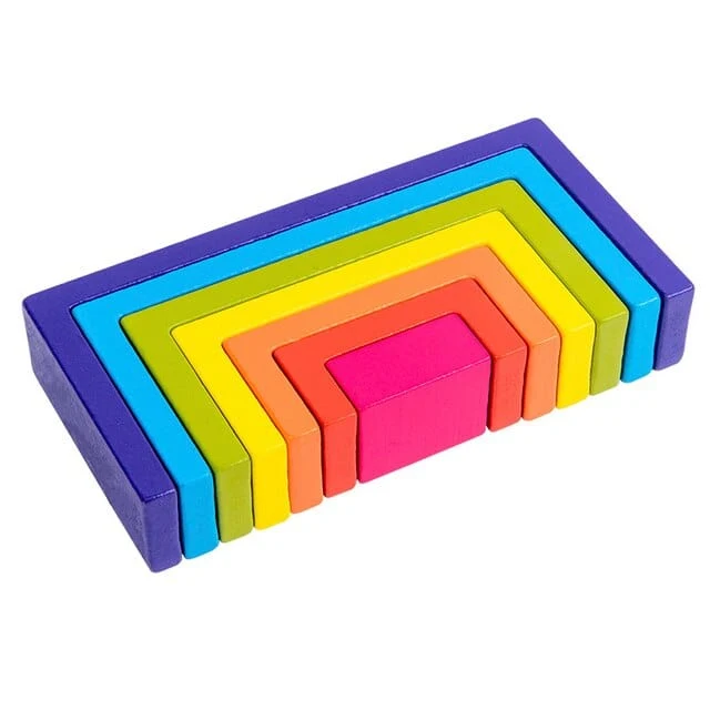 Arc-En-Ciel Pastel En Bois Montessori - Édition Délicate