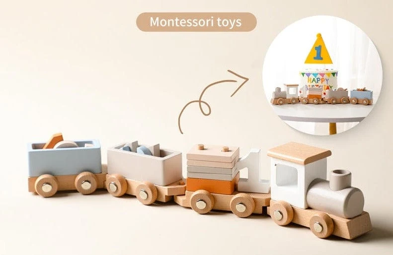 Train Montessori en Bois