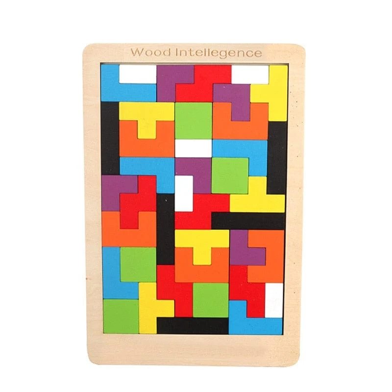 Tableau Tangram en bois Montessori - Design Pédagogique