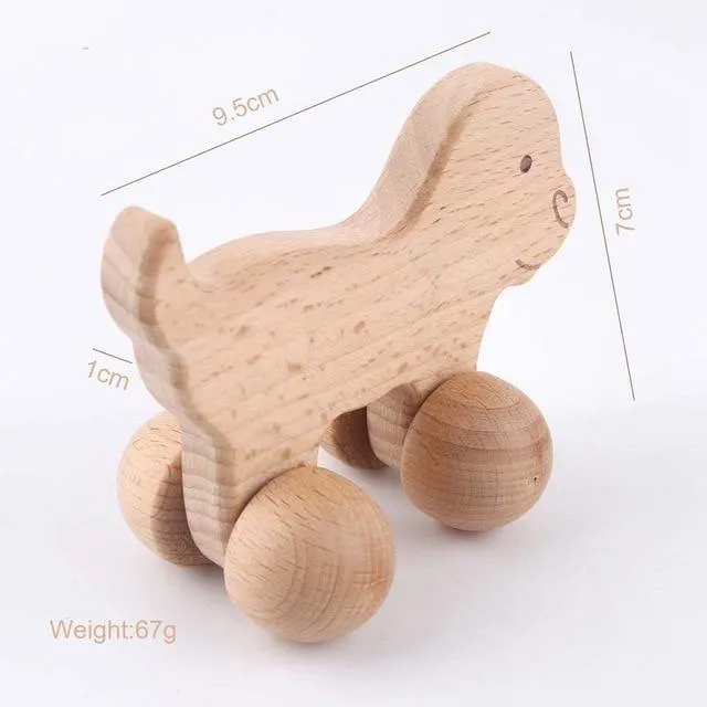 Hochet en Bois Montessori Chien Joyeux