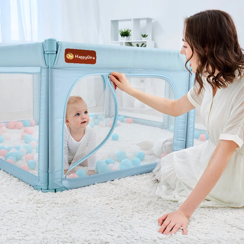 Parc pour bébé modulaire et réglable avec panneaux à verrouillage angulaire