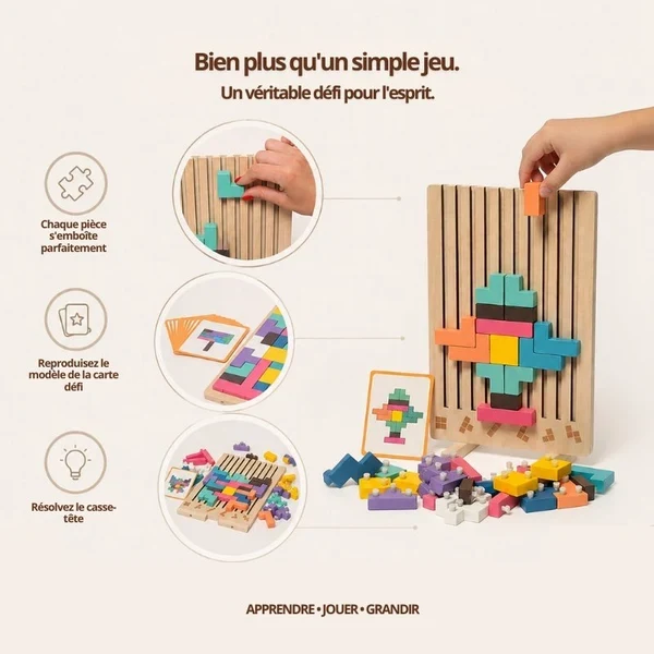 Tetris Montessori en bois