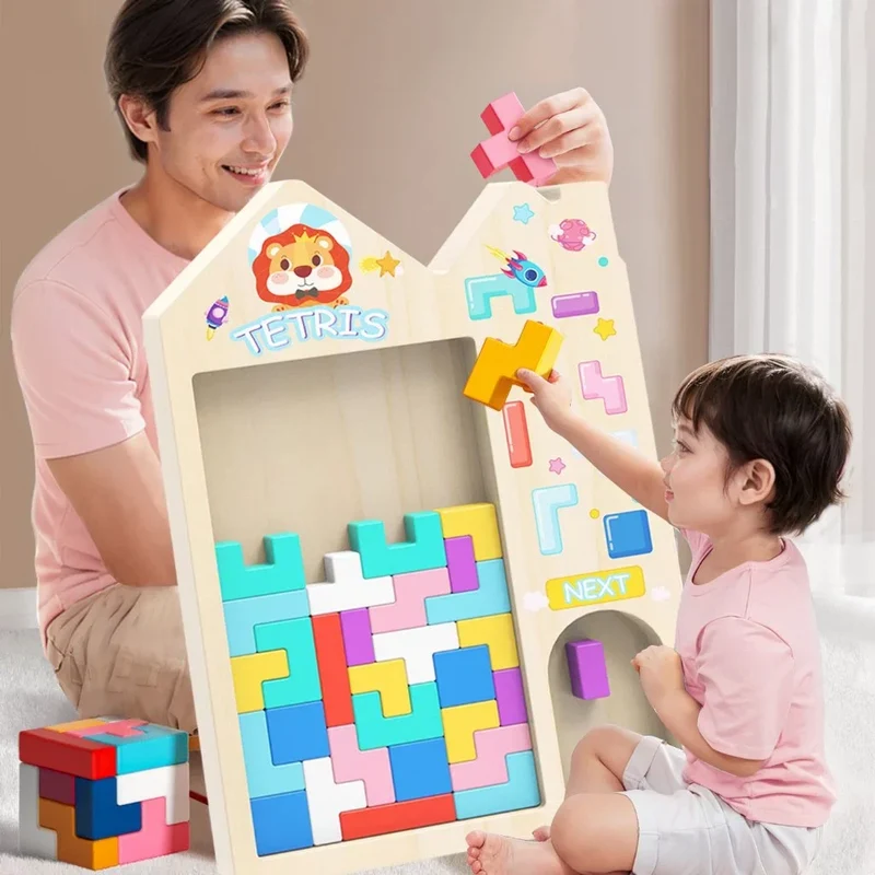 Puzzle Tetris Montessori en bois